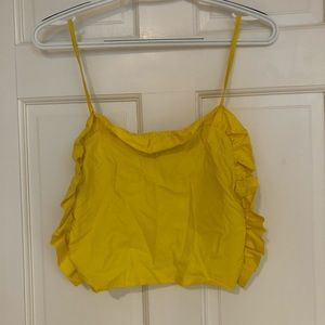 Zara Yellow Ruffle Tank